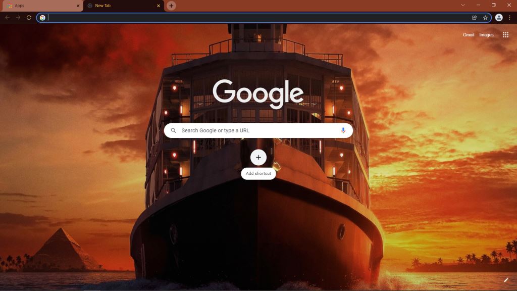 Theme Death on the Nile for Google Chrome