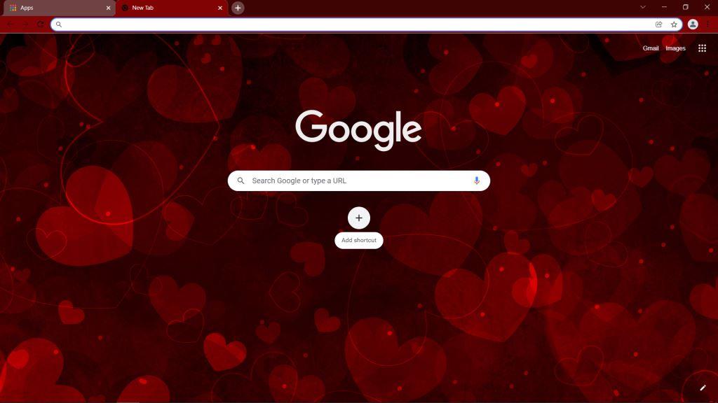 Red Heart (Valentine's Day) Theme for Google Chrome