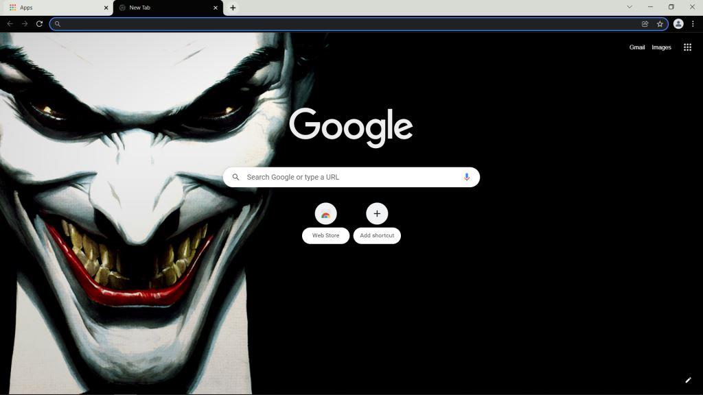 Theme Joker Creepy Smile for Google Chrome