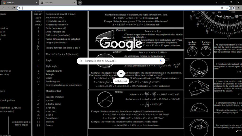 Theme Mathematics, trigonometry for Google Chrome