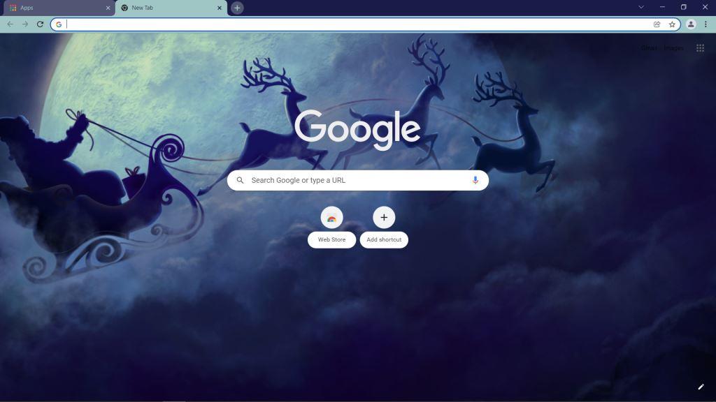 Theme Santa Claus Reindeer Ride for Google Chrome