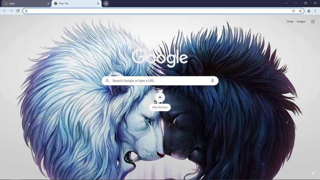 Gray and Black Lion Head Theme for Google Chrome