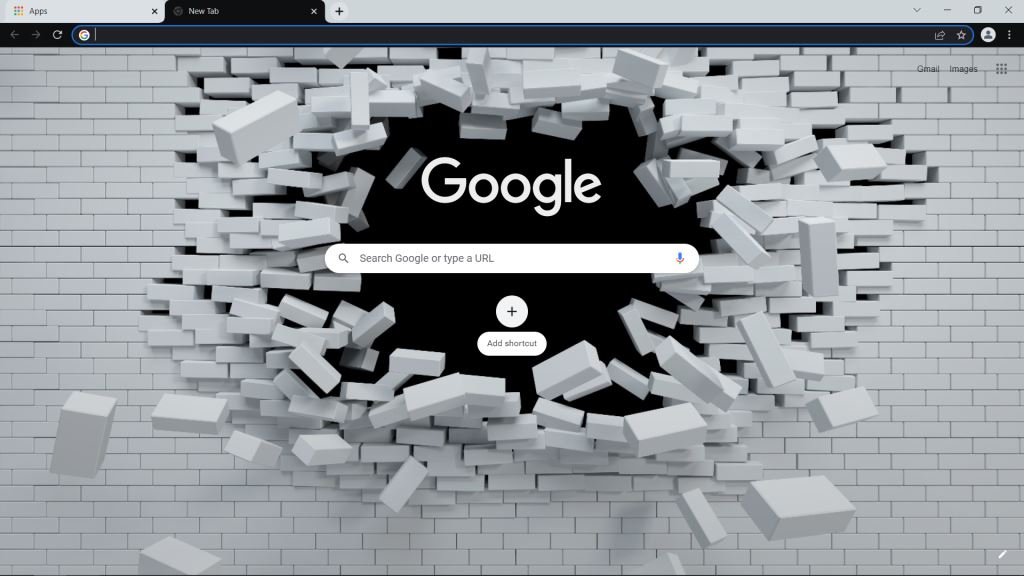 White Brick Wall Theme for Google