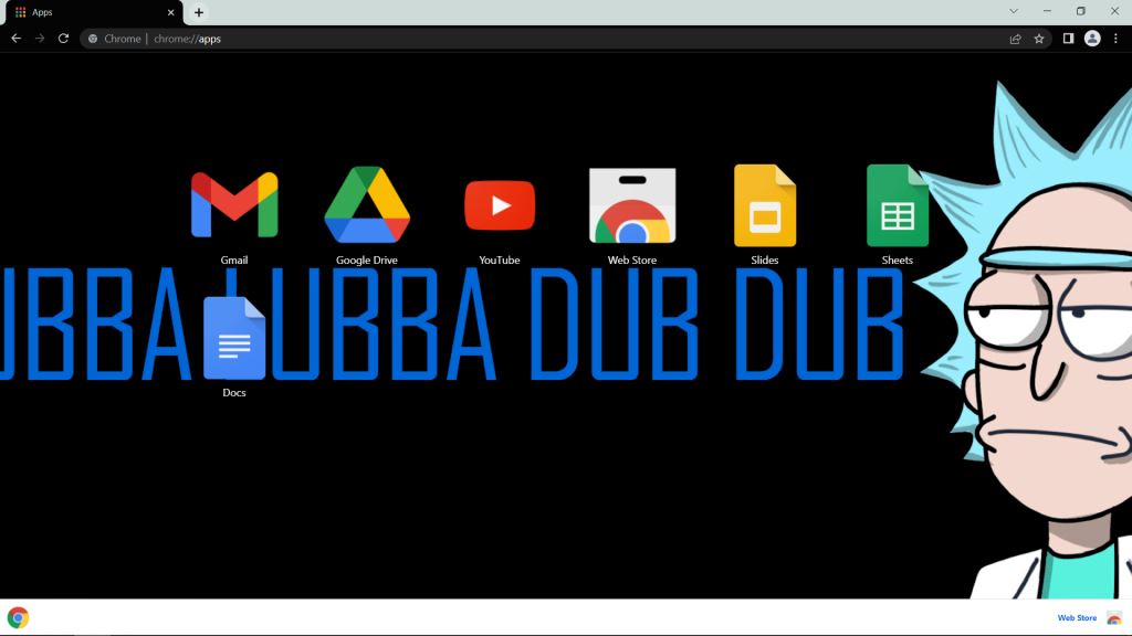 Rick Wubba Lubba Dub Dub Theme for Google Chrome