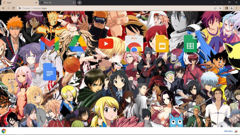 Anime Collage Google Chrome Theme 