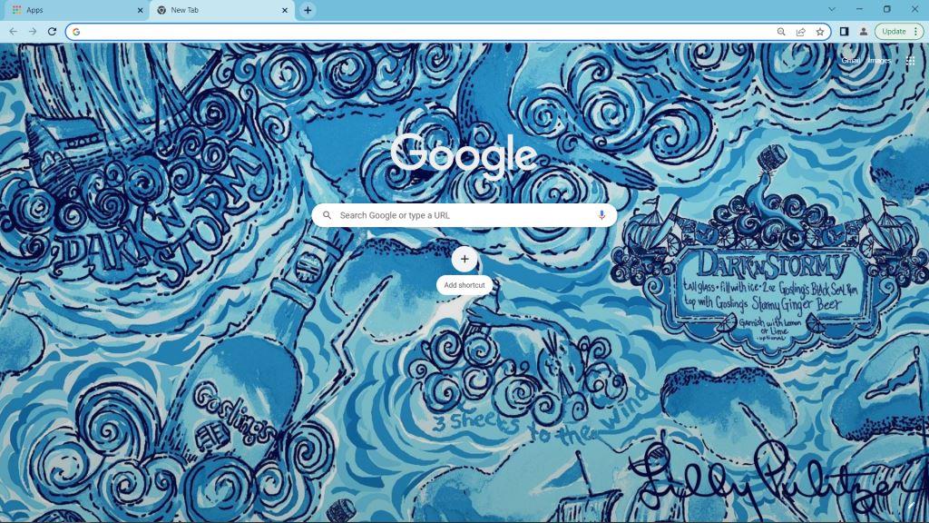 Lilly Pulitzer Dark and Stormy Theme for Google Chrome