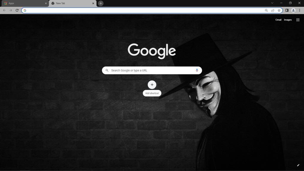Guy Fawkes mask Theme for Google Chrome