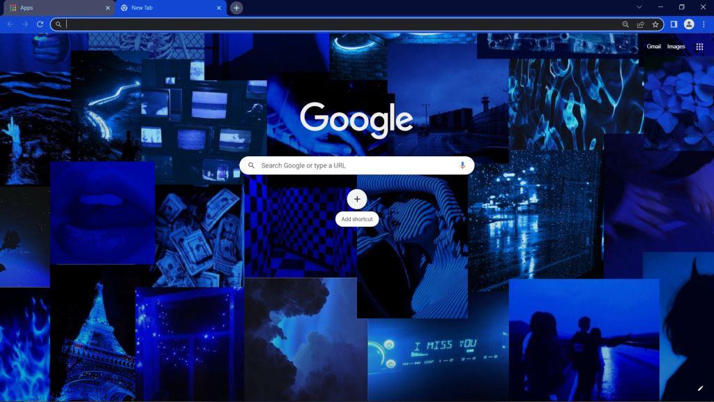 Dark Blue Aesthetic Google Chrome Theme