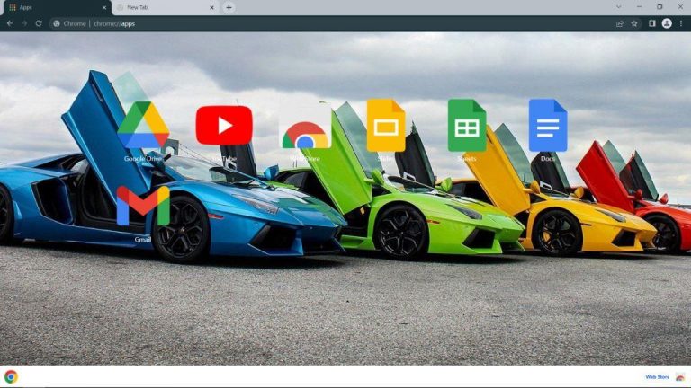 Rainbow Lamborghini Google Chrome Theme - GThemes.org