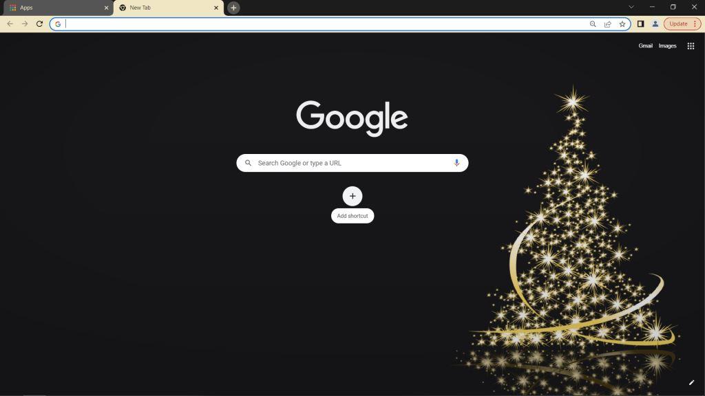 Christmas Tree Google Chrome Theme