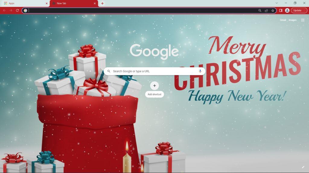 Merry Christmas and Happy New Year Chrome Theme