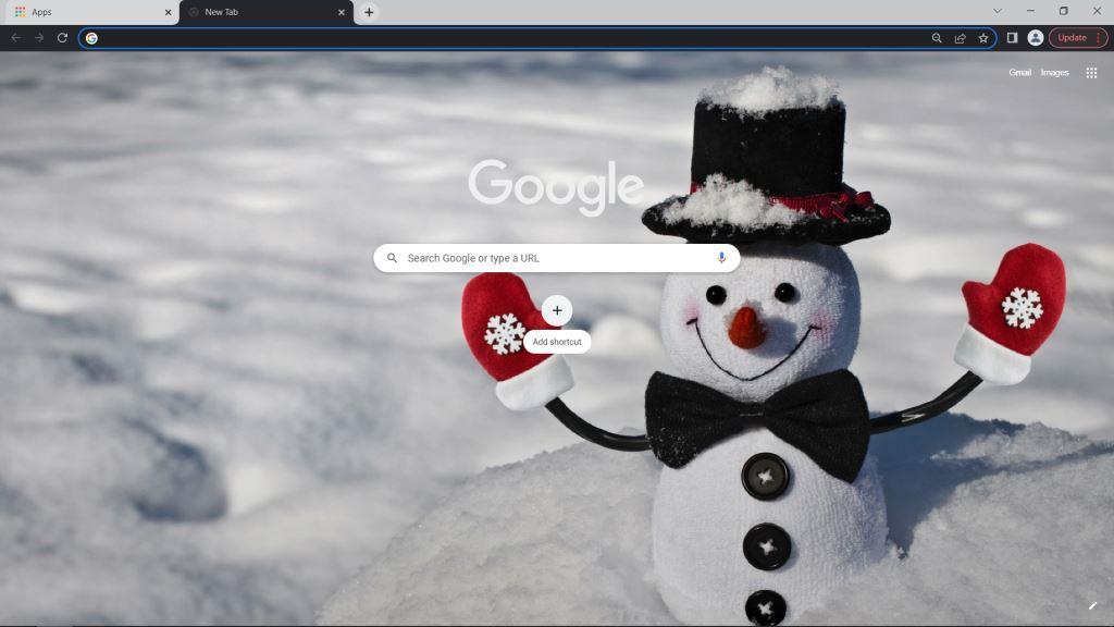 Snowman Google Chrome Theme