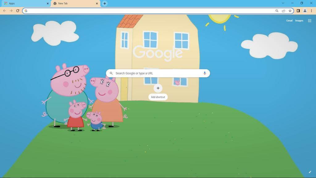 Peppa Pig With Family Google Chrome Theme