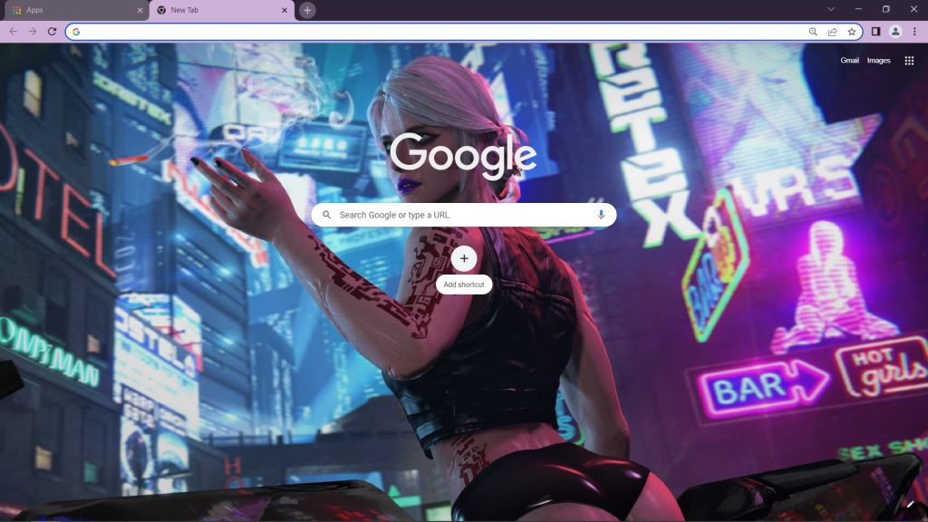 Cyberpunk Girl Google Chrome Theme
