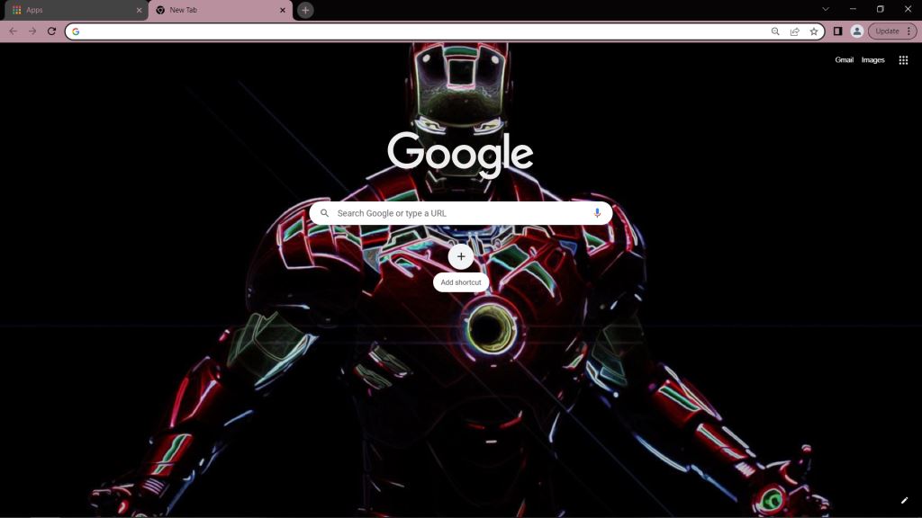 Iron Man Google Chrome Theme