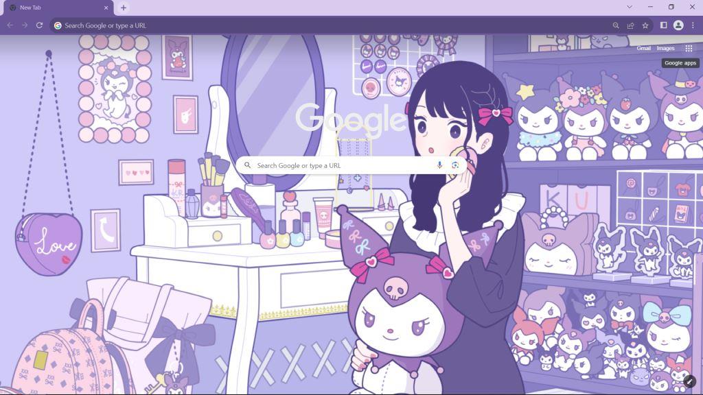 Kuromi (Onegai My Melody) Google Chrome Theme