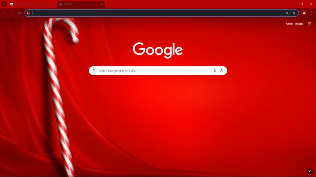 Candy Cane Holiday Christmas Google Chrome Theme